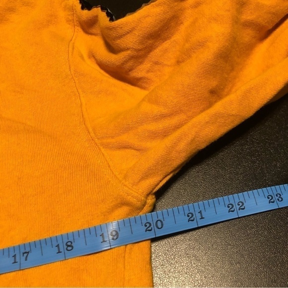 𝅺mtv Sweatshirt Womens Medium Mustard Yellow 1/4 Zip Mock Neck Long Sleeve Top - Picture 9 of 11